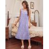 Ekouaer Long Sleeveless Nightgowns for Women Ladies Night Gown Embroidery Sleepdress Tank Nightdress Victorian Sleepshirt(White Purple Point)