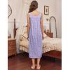 Ekouaer Long Sleeveless Nightgowns for Women Ladies Night Gown Embroidery Sleepdress Tank Nightdress Victorian Sleepshirt(White Purple Point)