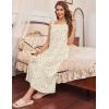 Ekouaer Long Sleeveless Nightgowns for Women Ladies Night Gown Embroidery Sleepdress Tank Nightdress Victorian Sleepshirt(Yellow Floral)