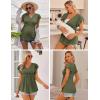 Ekouaer Maternity Shirts 3 Packs Flying Short Sleeve Nursing Tops Pregnancy Clothes(Black+army Green+wine Red(3pcs))