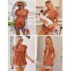 Ekouaer Maternity Shirts 3 Packs Flying Short Sleeve Nursing Tops Pregnancy Clothes(Black+pink+caramel(3pcs))