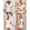 Ekouaer Maternity Shirts 3 Packs Flying Short Sleeve Nursing Tops Pregnancy Clothes(Black+white+brown(3pcs))