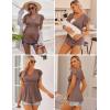 Ekouaer Maternity Shirts 3 Packs Flying Short Sleeve Nursing Tops Pregnancy Clothes(Black+white+brown(3pcs))