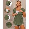 Ekouaer Maternity Shirts 3 Packs Flying Short Sleeve Nursing Tops Pregnancy Clothes(Blue Green+black+army Green(3pcs))