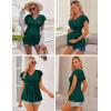 Ekouaer Maternity Shirts 3 Packs Flying Short Sleeve Nursing Tops Pregnancy Clothes(Lake Green+black+lake Blue(3pcs))