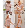 Ekouaer Maternity Shirts 3 Packs Flying Short Sleeve Nursing Tops Pregnancy Clothes(Light Grey + Black + Pink(3pcs))