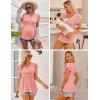 Ekouaer Maternity Shirts 3 Packs Flying Short Sleeve Nursing Tops Pregnancy Clothes(Light Grey+black+orange Pink(3pcs))