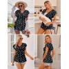Ekouaer Maternity Shirts 3 Packs Flying Short Sleeve Nursing Tops Pregnancy Clothes(Pink+floral Black+lake Green(3pcs))