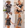 Ekouaer Maternity Shirts 3 Packs Flying Short Sleeve Nursing Tops Pregnancy Clothes(Wine Red+floral Black+dark Blue(3pcs))