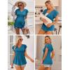 Ekouaer Maternity Shirts 3 Packs Flying Short Sleeve Nursing Tops Pregnancy Clothes(Wine Red+lake Blue+black(3pcs))