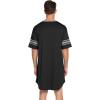 Ekouaer Men’s Nightshirt Comfy Nightwear Big&Tall V Neck Short Sleeve Soft Loose Pajama Sleep Shirt(Black)