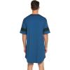 Ekouaer Men’s Nightshirt Comfy Nightwear Big&Tall V Neck Short Sleeve Soft Loose Pajama Sleep Shirt(Blue)