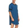 Ekouaer Men’s Nightshirt Comfy Nightwear Big&Tall V Neck Short Sleeve Soft Loose Pajama Sleep Shirt(Blue)