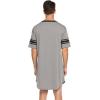 Ekouaer Men’s Nightshirt Comfy Nightwear Big&Tall V Neck Short Sleeve Soft Loose Pajama Sleep Shirt(Light Grey)