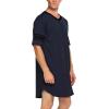 Ekouaer Men’s Nightshirt Comfy Nightwear Big&Tall V Neck Short Sleeve Soft Loose Pajama Sleep Shirt(Navy Blue)