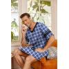 Ekouaer Men’s Nightshirt Comfy Nightwear Big&Tall V Neck Short Sleeve Soft Loose Pajama Sleep Shirt(Pattern 5)
