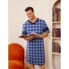 Ekouaer Men’s Nightshirt Comfy Nightwear Big&Tall V Neck Short Sleeve Soft Loose Pajama Sleep Shirt(Pattern 5)