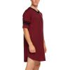 Ekouaer Men’s Nightshirt Comfy Nightwear Big&Tall V Neck Short Sleeve Soft Loose Pajama Sleep Shirt(Wine Red)