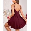 Ekouaer Nightgown Sexy Lingerie for Women Nightwear Lace Chemise Sleeveless Camisole Slip Dress Babydoll Sleepwear(A-dark Red)