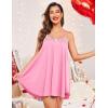 Ekouaer Nightgown Sexy Lingerie for Women Nightwear Lace Chemise Sleeveless Camisole Slip Dress Babydoll Sleepwear(A-pastel Pink)