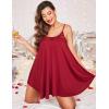 Ekouaer Nightgown Sexy Lingerie for Women Nightwear Lace Chemise Sleeveless Camisole Slip Dress Babydoll Sleepwear(A-wine Red)