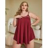 Ekouaer Nightgown Sexy Lingerie for Women Nightwear Lace Chemise Sleeveless Camisole Slip Dress Babydoll Sleepwear(A-wine Red)