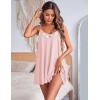 Ekouaer Nightgown Sexy Lingerie for Women Nightwear Lace Chemise Sleeveless Camisole Slip Dress Babydoll Sleepwear(Light Pink)
