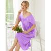 Ekouaer Nightgowns Womens Short Sleeve Sleepwear Comfy Loungewear Plus Size Night Shirt S-3XL(B-light Purple)