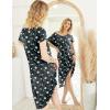 Ekouaer Nightgowns Womens Short Sleeve Sleepwear Comfy Loungewear Plus Size Night Shirt S-3XL(Blue Floral)