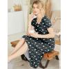Ekouaer Nightgowns Womens Short Sleeve Sleepwear Comfy Loungewear Plus Size Night Shirt S-3XL(Blue Floral)