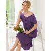 Ekouaer Nightgowns Womens Short Sleeve Sleepwear Comfy Loungewear Plus Size Night Shirt S-3XL(B-purple)