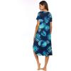 Ekouaer Nightgowns Womens Short Sleeve Sleepwear Comfy Loungewear Plus Size Night Shirt S-3XL(C-leaf-pat7)