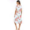 Ekouaer Nightgowns Womens Short Sleeve Sleepwear Comfy Loungewear Plus Size Night Shirt S-3XL(C-poppy Pat3)