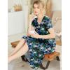 Ekouaer Nightgowns Womens Short Sleeve Sleepwear Comfy Loungewear Plus Size Night Shirt S-3XL(Dark Green Leaf)
