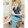 Ekouaer Nightgowns Womens Short Sleeve Sleepwear Comfy Loungewear Plus Size Night Shirt S-3XL(Flower Branch)
