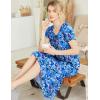 Ekouaer Nightgowns Womens Short Sleeve Sleepwear Comfy Loungewear Plus Size Night Shirt S-3XL(Tie Dye Dark Blue)