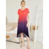 Ekouaer Nightgowns Womens Short Sleeve Sleepwear Comfy Loungewear Plus Size Night Shirt S-3XL(Tie Dye Red & Purple)