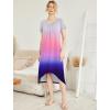Ekouaer Nightgowns Womens Short Sleeve Sleepwear Comfy Loungewear Plus Size Night Shirt S-3XL(Tie Dye White & Blue)