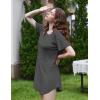 Ekouaer Nightgowns for Women 3 Pack Sleep Shirts Short Sleeve Nightshirt Pullover Nightdress Soft Sleepwear S-XXXL(Black/Dark Grey/Grey Stripes)