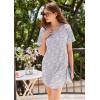 Ekouaer Nightgowns for Women 3 Pack Sleep Shirts Short Sleeve Nightshirt Pullover Nightdress Soft Sleepwear S-XXXL(Grey Coffee Cups/Cyan Dragonfly/Purple Stars)
