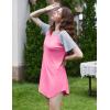 Ekouaer Nightgowns for Women 3 Pack Sleep Shirts Short Sleeve Nightshirt Pullover Nightdress Soft Sleepwear S-XXXL(Navy Blue/Grey/Pink)