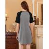 Ekouaer Nightgowns for Women 3 Pack Sleep Shirts Short Sleeve Nightshirt Pullover Nightdress Soft Sleepwear S-XXXL(Navy Blue/Grey/Purple)