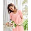 Ekouaer Nightgowns for Women Cotton Nightgown House Dress with Pockets Short Sleeve Mumu Dress Embroidered Lounge Dress(Light Pink)