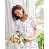 Ekouaer Nightgowns for Women Cotton Nightgown House Dress with Pockets Short Sleeve Mumu Dress Embroidered Lounge Dress(White Floral)