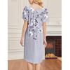 Ekouaer Nightgowns for Women Short Sleeve House Dress with Pockets Soft Moomoo Pleated Mumu Dresses V Neck Sleepwear(Grey Floral)
