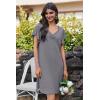 Ekouaer Nightgowns for Women Short Sleeve Night Gown Comfy Sleep Shirt Soft Sleep Dress Pleated Sleepwear(A_medium Gray)