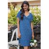 Ekouaer Nightgowns for Women Short Sleeve Night Gown Comfy Sleep Shirt Soft Sleep Dress Pleated Sleepwear(Blue Dog Paw)
