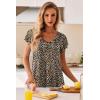 Ekouaer Nightgowns for Women Short Sleeve Night Gown Comfy Sleep Shirt Soft Sleep Dress Pleated Sleepwear(Brown Leopard)