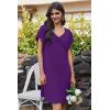 Ekouaer Nightgowns for Women Short Sleeve Night Gown Comfy Sleep Shirt Soft Sleep Dress Pleated Sleepwear(Deep Purple)