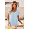 Ekouaer Nightgowns for Women Short Sleeve Night Gown Comfy Sleep Shirt Soft Sleep Dress Pleated Sleepwear(Light Blue)